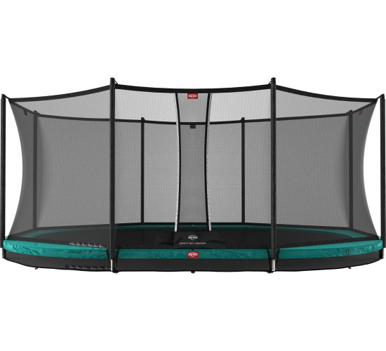 Trampolina BERG Grand Favorit InGround - 520 cm, zielona, z siatką zabezpieczającą Comfort