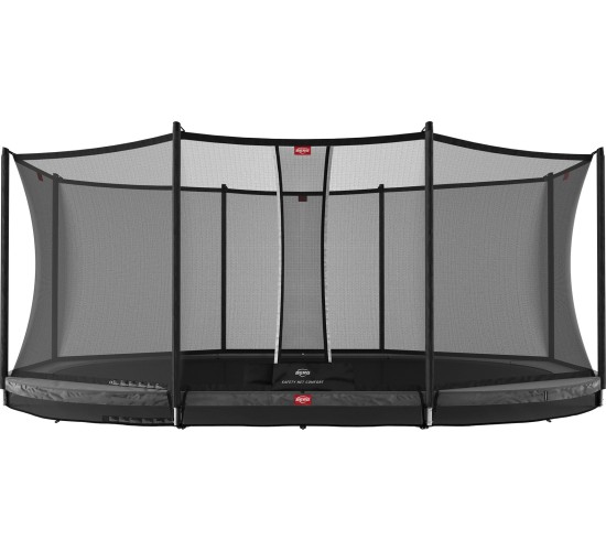 Trampolina BERG Grand Favorit InGround - 520 cm, szara, z siatką zabezpieczającą Comfort