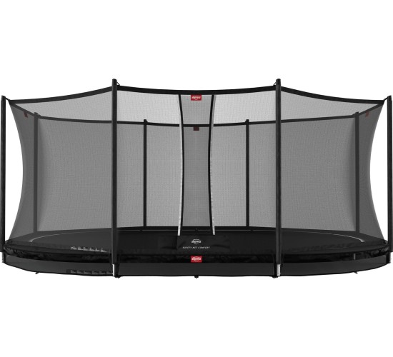 Trampolina BERG Grand Favorit InGround - 520cm, czarna, z siatką zabezpieczającą Comfort