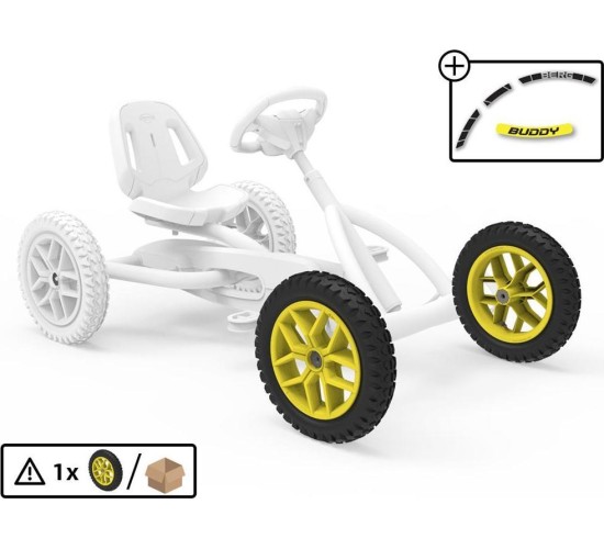 Wheel 10-spoke yellow 12.5x2.25-8 all terrain, (Cross)