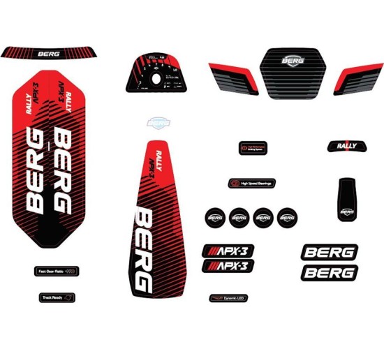 Rally - Sticker Set APX Red 3 Gears