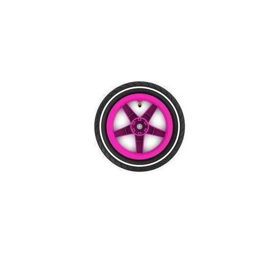 Wheel pink 12.5x2.25-8 slick (white striping) traction