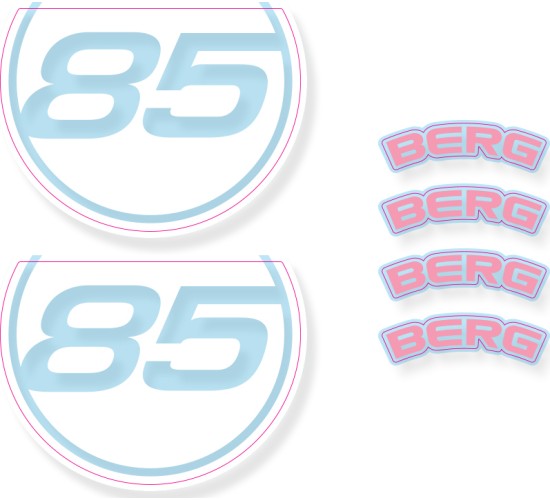 BERG GO² Retro Pink - Zestaw naklejek