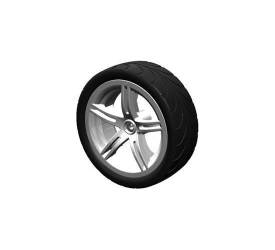 Wheel silver 4.30/150-12 slick left