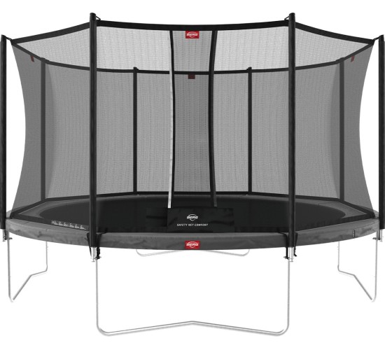 Trampolina ogorodowa BERG Favorit z siatką Comfort 380 cm - szara